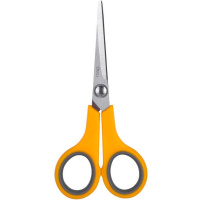 Ножницы 14cм "Deli" сталь, ручки пластик Soft-touch, желтые E6005