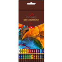Карандаши 24 цвета "Fine" круглые дерево, картон VFCP-24
