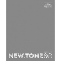 Тетрадь А5 48л клетка "NEWtone Pastel Серый жемчуг" 80гр/м2 на скобе глянцевая ламинация 067701