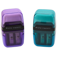 Точилка 2 отв. "EasySharp" с ластиком и контейнером, пластик 2 цвета 35-0019