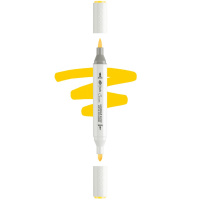 Маркер акриловый двусторонний "Сонет" жёлтый, пулевидный наконечник/кисть 273-Y200