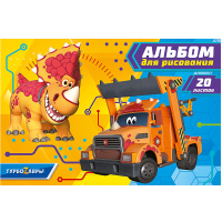 Альбом для рисования А5 20л "Турбозавры" на скобе выб. УФ-лак TB2-EAC