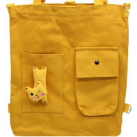 Сумка 37х33х3,5см 1 отделение, 2 кармана, текстиль, желтая FB1240