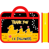 Папка с ручками 33х26х7,5см "Крутые утки" пластик ПМ-А4-25