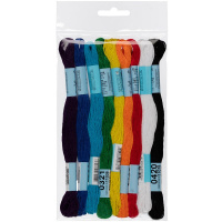 Нитки-мулине для вышивания "Ученический" 9 цветов по 8м 100% хлопок