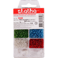 Набор бисера 2мм 8 цветов прозрачный с серебряным отверстием SNB №2