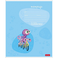 Тетрадь А5 12л косая линия "Осьминожки" на скобе 5 дизайнов 12Т5В6/073526