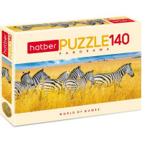 Пазлы 140 эл. "Панорама. Зебры" 45х16см 140ПЗ4_22451/061442