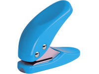 Дырокол 10л 1-отв, d-6мм, пластик, голубой E0111