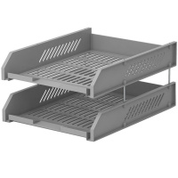 Набор из 2-х лотков горизонтальных сетчатых "Classic" 26х15х34см пластик, серый 4613