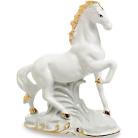 Сувенир "Лошадь" белый 13,5х11см керамика Y10414-24