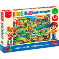 Игра-ходилка настольная "Веселые приключения" А2 50х70см с кубиком и фишками Ин2_30929/085872