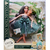 Кукла "Эмили" 30см пластик с цветком (руки сгибаются) LT356461