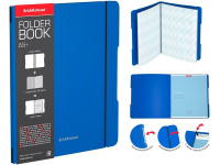 Тетрадь А5+ 48л клетка "FolderBook. Синий" на резинке, съемная пластиковая обложка 48017