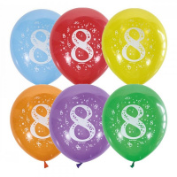 Шар воздушный 30см(12") Пастель+Декоратор Цифра Восемь (шелк) ассорти 2ст. 6044527