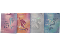 Пакет подарочный "Русалка" 26х32х10см 4 вида Y8584-19