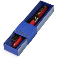Ручка шариковая "Monaco" 0,5мм синяя, красный корпус, в синей коробке 20-0125/046