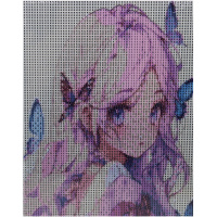 Алмазная мозаика 20х25см "Девочка с бабочками" полная выкладка ZH4877