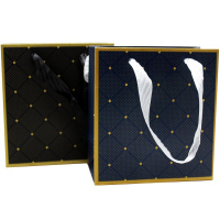 Пакет подарочный "Ромбы" 14х15х7см картон 4 цвета 11535-24