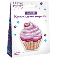 Набор мозаики "Магнит. Пирожное" 7х9см (основа, стилус, воск.подушка, стразы, лоток) ALVM-009
