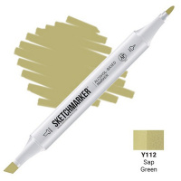 Маркер спиртовой двухсторонний "Sketchmarker" зелёная краска из крушины SM-Y112