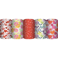 Бумага упаковочная 70см х 1,5м "Цветы и сердца" супергладкая легкомелованная ZLHP-UG2-LWC-715