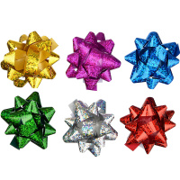 Бант-звезда 2,5см, голография 6 цветов Y7021-18
