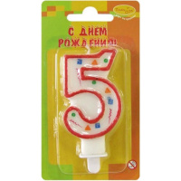 Свеча д/торта "Красное конфетти" 5, 7см 108110