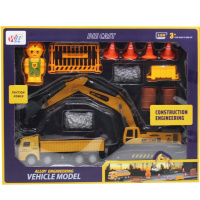 Набор машин "Строительная техника" пластик 37х29,5см (2 машины 14/16см, фигурка, знаки)