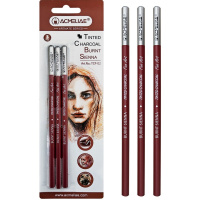 Карандаши угольные 3шт сиена жженая, в блистере TCP-02