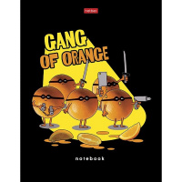Тетрадь на кольцах А5 120л клетка "Апельсиновая банда" твердая обложка, глянцевая ламинация 081607