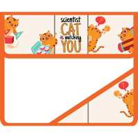 Папка на липучке А5 230х190х50мм "Кошачьи уроки" 2 отделения, с клапаном, пластик ПМ-А5-36