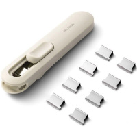 Клиппер-пистолет Deli NS085-C зажимы 16мм 8шт белый пластик