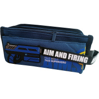 Пенал "Пистолет" 22х9,5х7,5см прямоугольный, 2 отделения, 1 карман, текстиль, на липучке, 3 цвета