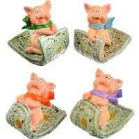 Статуэтка Поросёнок на деньгах 6см 4 вида Y6463-18