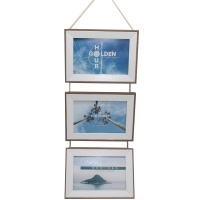 Рамка для фото 10х15см дерево/пластик, 3 фотографии, на веревке HW253-3