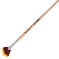 Кисть синтетика веерная №4 длинная ручка "Хобби" 4680000299084