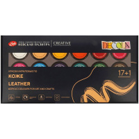 Набор красок д/кожи 17*20мл + лак акриловый Декола 261412143