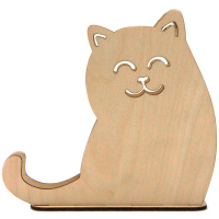 Заготовка для декорирования Салфетница Кошка 16*15*4,5см фанера 3мм 090019
