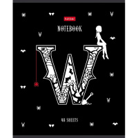 Тетрадь А5 48л клетка "W-wednesday" на скобе выборочный лак 5 дизайнов 083457