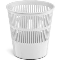 Корзина д/бумаг 9л круглая сетчатая пластик белая "Classic" 55910