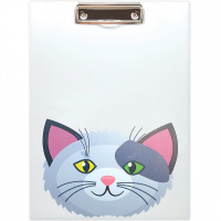Планшет с зажимом А4 "Кот" пвх/картон белый 2117.Р3