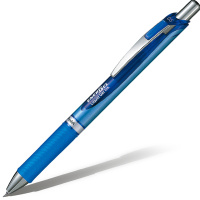 Ручка гелевая "Energel" 0,5мм черная, резиновый грип, автомат BLN75-V