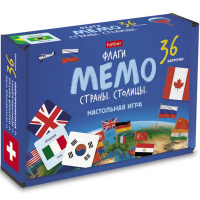 Игра настольная "Мемо для детей. Флаги. Страны. Столицы" (36 карточек) 096645