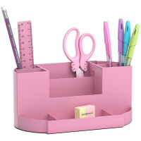 Набор настольный "Victoria. Pastel" 28,5х12,5х22см 8 предметов, пластик, розовый 53267