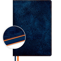 Ежедневник полудатированный А5 "Escalada" 384стр., синий/оранжевый, искусств.кожа "Тиволи" 70632