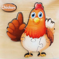 Пазлы "Собери картинку. Петух" 14,5х14,5см дерево, 10 видов 11411-24