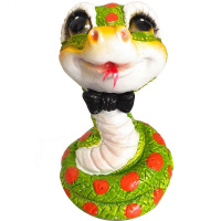 Сувенир "Змейка с бабочкой на шее" 4х4х6см акрил/полистоун 716733/SGZ016