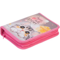 Пенал "Juice Story" 20х14х4см прямоугольный одностворчатый, 2 откидные планки, ткань 093873