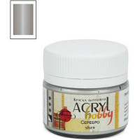 Краска акриловая 20мл "Акрил-Хобби" серебро 0303101